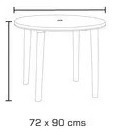Mesa Pvc 90 Cm Capri Para Patio Jardín Exterior