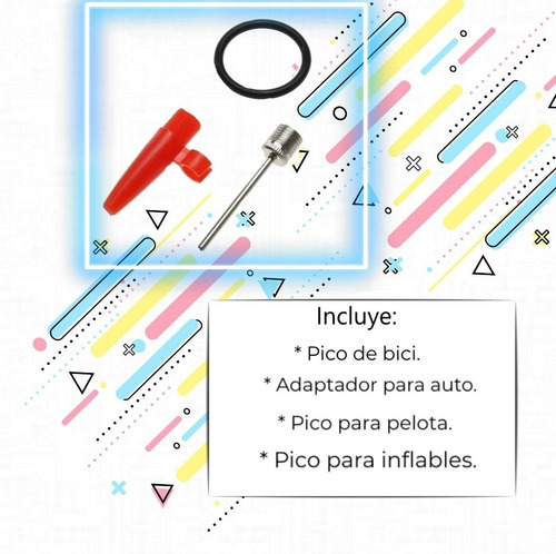 Inflador De Bicicleta De Aluminio Con Pico Para Pelotas Color Verde