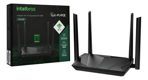 Roteador Wifi 6 Dual B Mesh Gigabit 4 Ant Intelbras W6-1500
