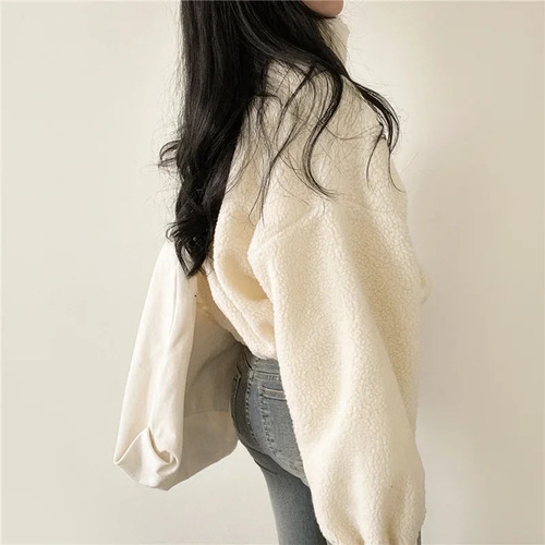 Sudadera Tipo Cárdigan De Lana De Cordero Con Cremallera Par
