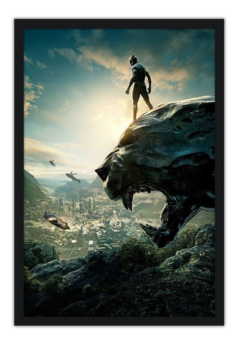 Quadro 64x94cm Black Panther Pantera Negra - Filmes - 95