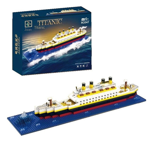 Blocos De Montar Navio Titanic Com Caixa - 607 Peças