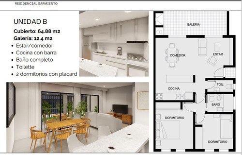 Departamento Tres Ambientes En Planta Baja A La Venta En Lujan