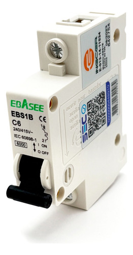 Interruptor Automático Ebasee 1x 6a Curva C 6ka Certificado
