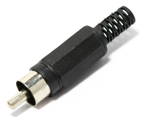 Ficha Conector Plug Rca Macho Negro X10 Unidades