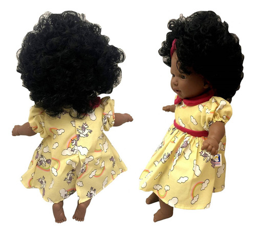 Boneca Bebê Tayla Negra Cabelo Black Power Afro - Acompanha Acessórios Mamadeira Mágica Certidão De Nascimento E Sapatinhos - Cotiplás Brinquedos