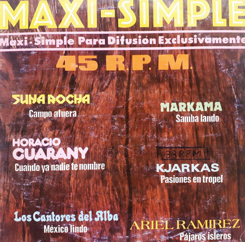 Suna Rocha, Horacio Guaraní, Markama - Maxi Simple Lp A