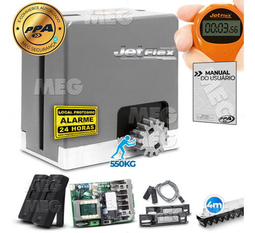 Kit 1 Motor Ppa Dz Hub Jet Flex 4m Crem 5 Control 550kg Cor Cinza Frequência 433mhz Tamanho Da Engrenagem Z14 110v/220v