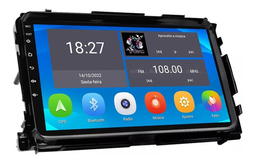 Kit Multimidia Hrv Android 12 2gb 32gb Carplay Mantém Usb