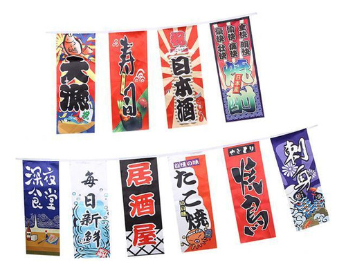 2 Bunting Banners De Japonés Tienda Decoración De 2m C 2m