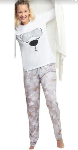 Pijama Mujer Invierno  Algodón Dama - Lencatex 21354 Palermo