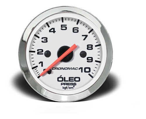 Manômetro Pressão De Óleo 60mm Mecânico 10kg - Croma Branco