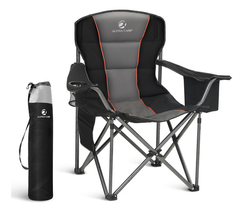 Silla Plegable Para Acampar Grande Acolchada Con Soporte Y N