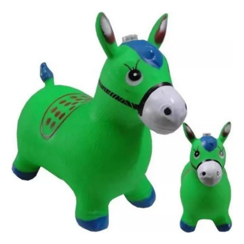 Cavalinho Upa Upa Verde Pula Pula Inflavel E Com Som