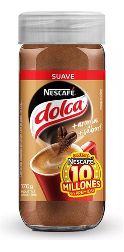 Cafe Instantaneo Nescafe Dolca Suave + Aroma Frasco X 170 Gr