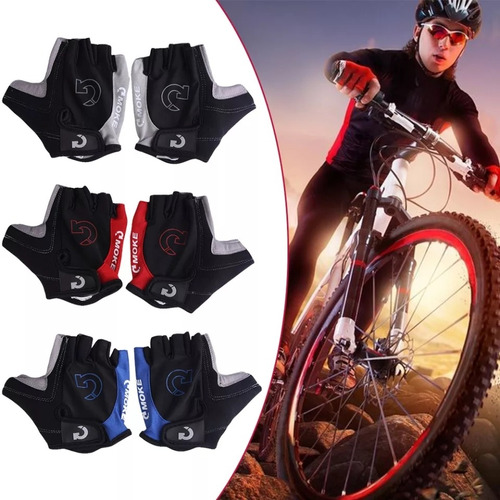 Guantes Ciclismo Medio Dedo Marca Moke Superresistentes