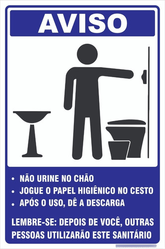 Placa De Sinalização | Não Urine No Chão | 15x20