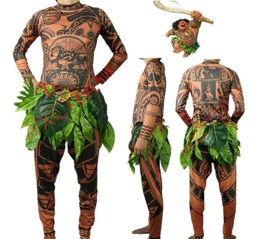 Moana Maui Tattoo Playera/pantalones De Halloween For Adul