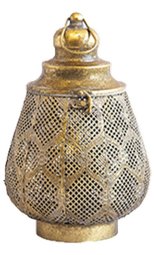 Lámpara De Mesa Velador Marroquí Dorado Electrificado