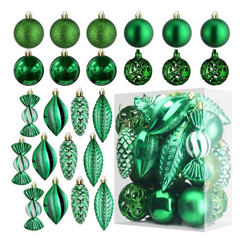 Adornos Navideos Para Decoracin De Navidad, Color Verde, 24 