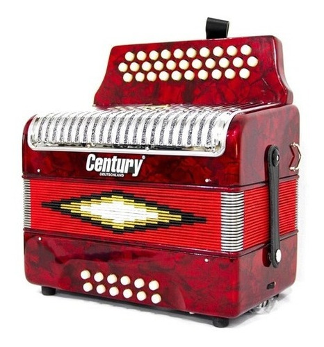 Acordeon 31 Botones 12bajos Sol Rojo C3012rp Century Estuche