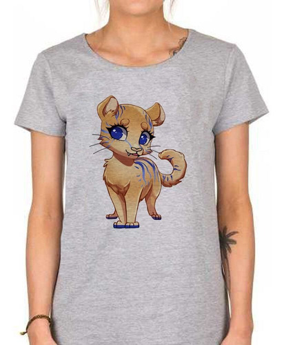 Remera De Mujer Leoncita Ojos Celestes Animado Infantil