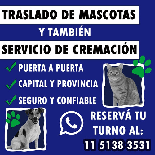 Mascotas,traslados Y Cremaciones