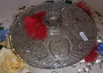 Comprar Antiguo Adorno Caramelera Vidrio Tallado Impecable ! N270