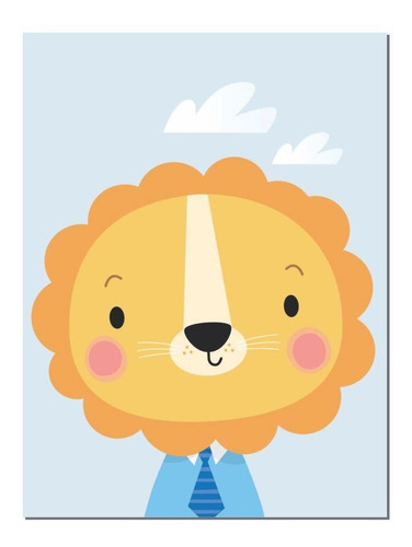 Kit 6 Quadros Decorativas Mdf P/ Quarto Infantil Safari