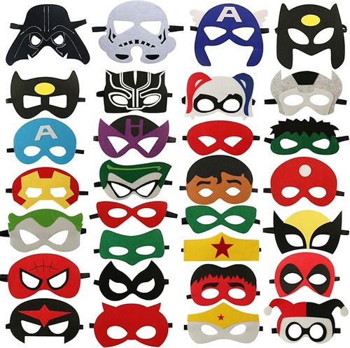 30 Mascaras Superheroe Recuerdos Para Niños Mascaras Cumplea