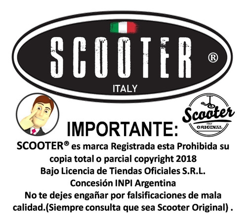 Monopatin Scooter Italy Original 4 Ruedas Plegable Palermo