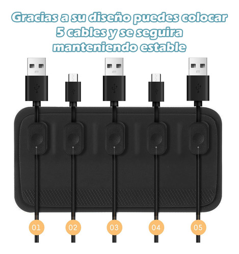 Soporte Con Clips Magnético Para Organizar Cables Escritorio