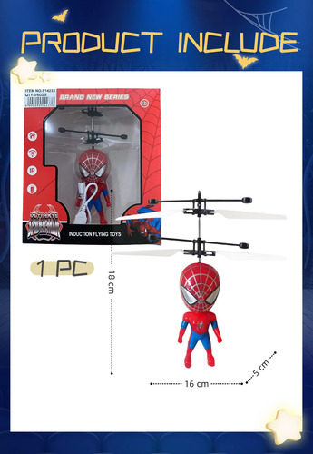 Juguete Volador Spiderman Con Sensor De Infrarrojos Rojo