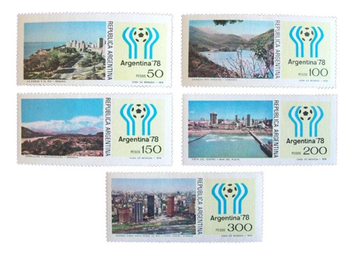 Argentina - Serie Gj 1806-10 Paisajes Mundial 78 Mint L4027