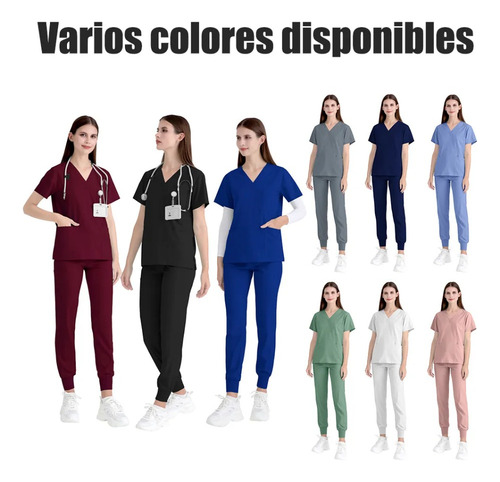 Pijama Quirúrgica Antifluido Scrub Jogger Mujer/