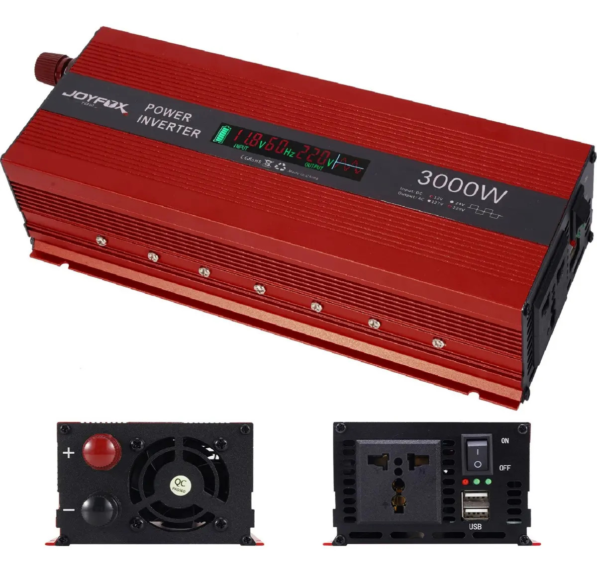 Inversor Energia Onda Senoidal Modificada 3000w Pico 6000w 12v Para 220v 60hz Conversor Transformador Tensão Joyfox