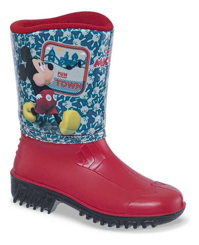 Botas De Lluvia Mickey Osama Rojo Para Niño Disney