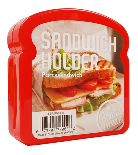 Sandwichera Plástica Porta Sandwich Bonita Home 4 Piezas 