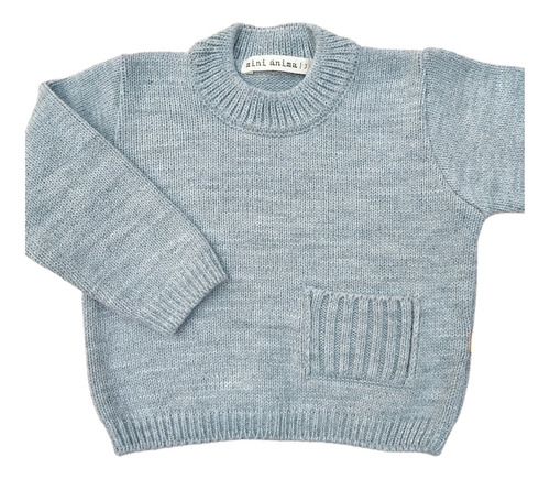 Sweater Bolsillo Mini Anima Abrigo Tejido Bebe Kids Gris