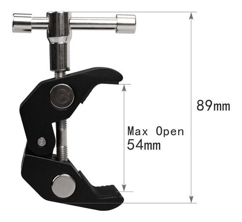 Imagen 3 de 5 de Pinza Clamp Abrazadera Brazo Magico 55mm Abertura
