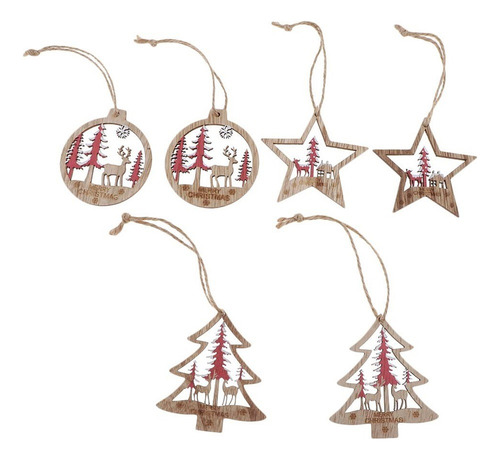 * 2 Adornos Colgantes De Navidad Rojo