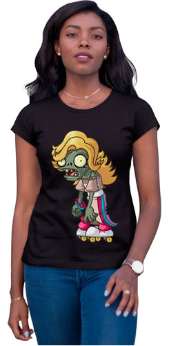 Panda Negra Playera Plantas Vs Zombies Patines Pvz