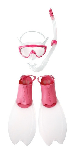 Set Buceo Speedo Scuba Infantil Mascara Snorkel Pata De Rana