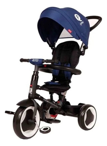 Triciclo Evolutivo Para Bebe Reclinable Plegable Qplay Rito Color Azul Marino