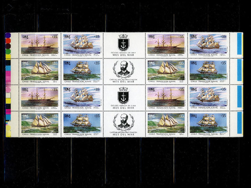 Sellos Postales De Chile. Serie Chile Tradición Naval. 1986.