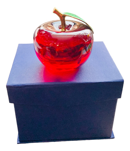 Figura Manzana Vidrio Roja K9 Cristal Apple Decoración