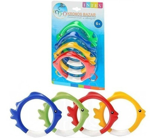 Juego Para Buceo Intex Aros Sumergibles Peces