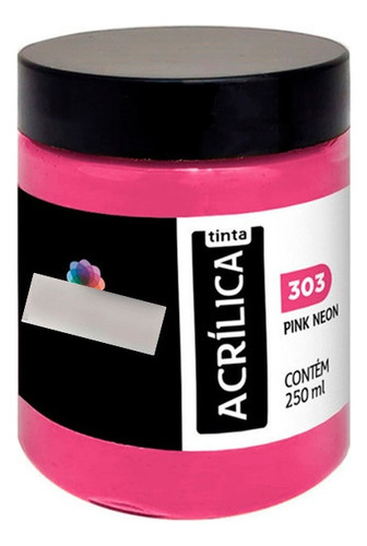 Tinta Acrílica Para Tela Cores Neon Daiara 250 Ml Cor Pink Neon 303
