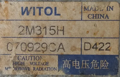Magnetron Witol 2m315h (Usado)