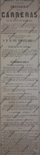 Programa Ultimas Carreras Hipodromo Maroñas 1874 Diario  